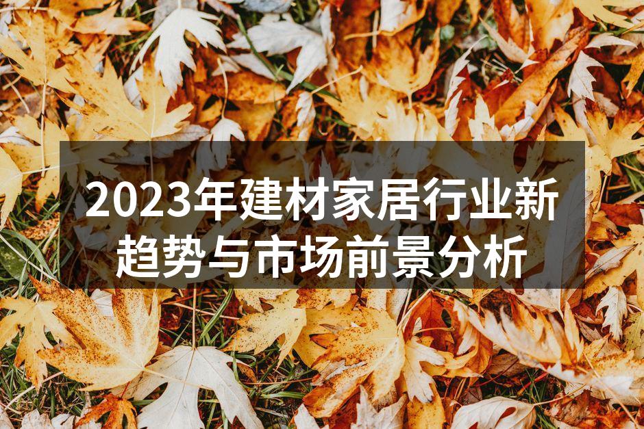2023年建材家居行业新趋势与市场前景分析