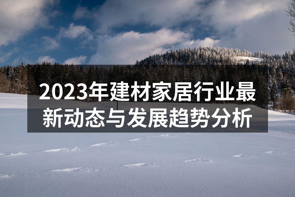 2023年建材家居行业最新动态与发展趋势分析